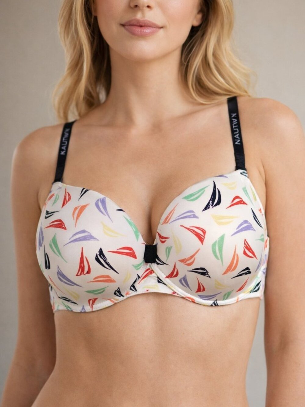 Nautica colorful sailboat padded bra 38DD logo straps